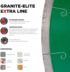Характеристики и применение круга отрезного алмазного Diam Extra Line 1A1R Корона Granite-Elite 500 мм Характеристики и применение круга отрезного алмазного Diam Extra Line 1A1R Корона Granite-Elite 500 мм